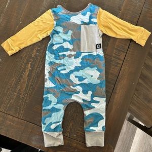 NWOT RAGS Blue Camo Print Romper 6-12 Month